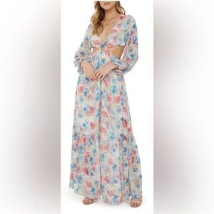 Vici Floral Maxi Dress with cut out detail - Extra Large